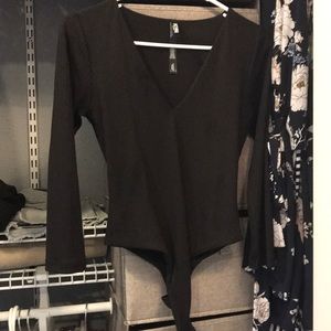 XS Victoria Secret Black Ribbed Bodysuit
